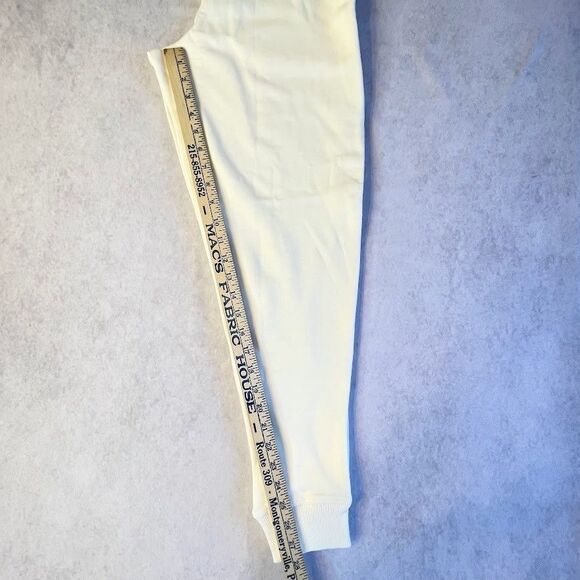 anytime R+R Sweatpants Womens Size S White Ribbed Ankle Athleisure Joggers - Picture 12 of 12